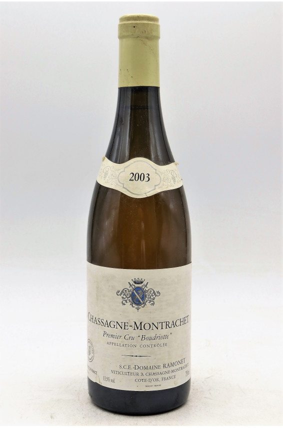 Ramonet Chassagne Montrachet 1er cru Boudriotte 2003 blanc