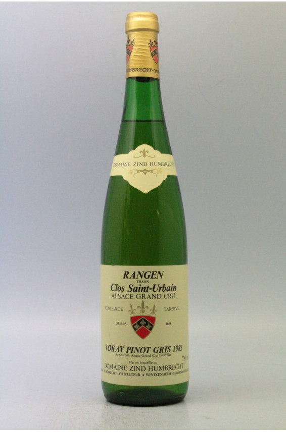 Zind Humbrecht Tokay Pinot Gris Alsace Grand cru Grand cru Rangen de Thann Vendanges Tardives 1983