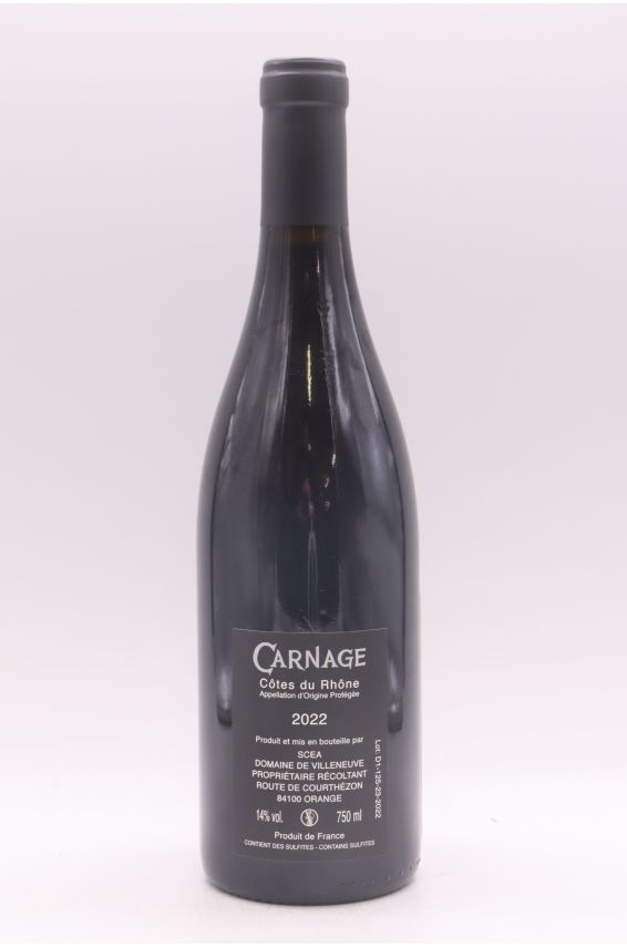 Weingüter de Villeneuve Côtes du Rhône Carnage 2022