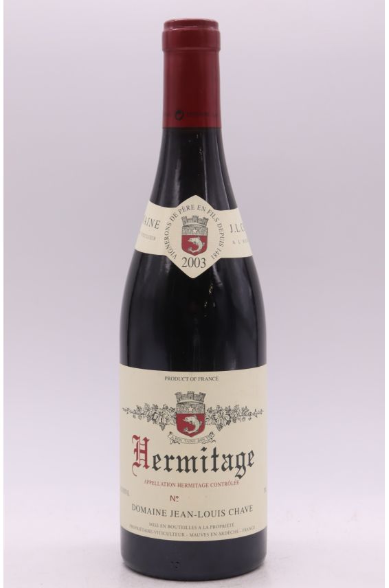 Jean Louis Chave Hermitage 2003 rouge