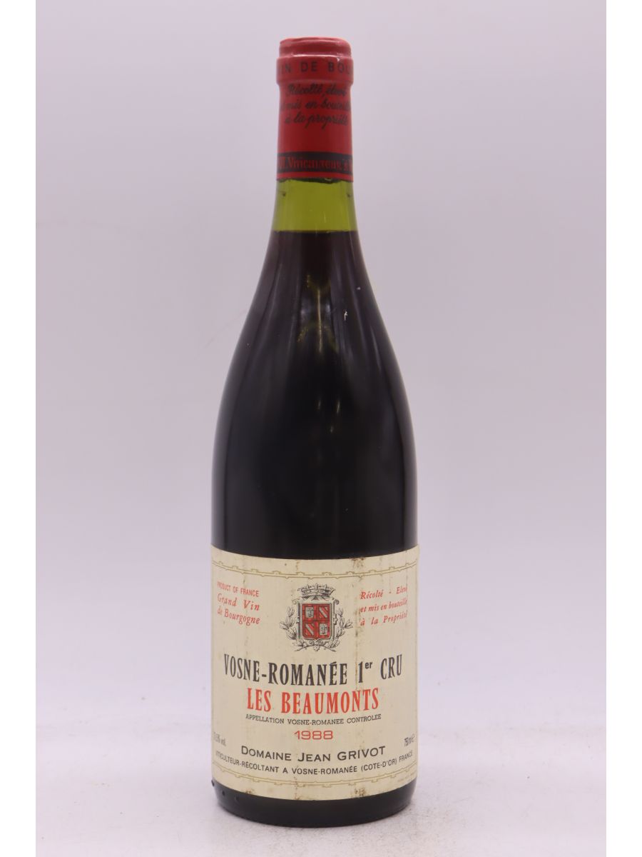 Jean Grivot Vosne Romanée 1er cru Les Beaumonts 1988