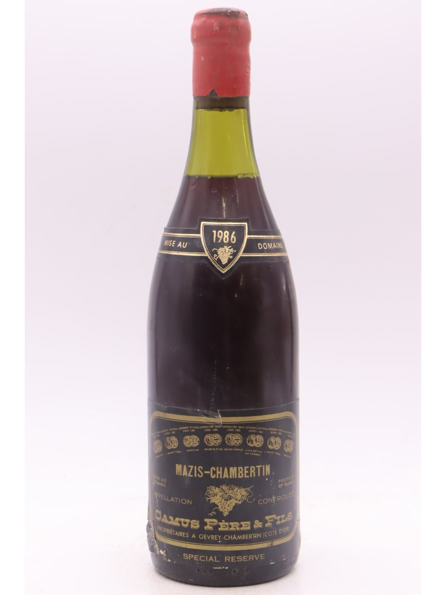 vue du vin Camus Mazy Chambertin 1986 Promo
