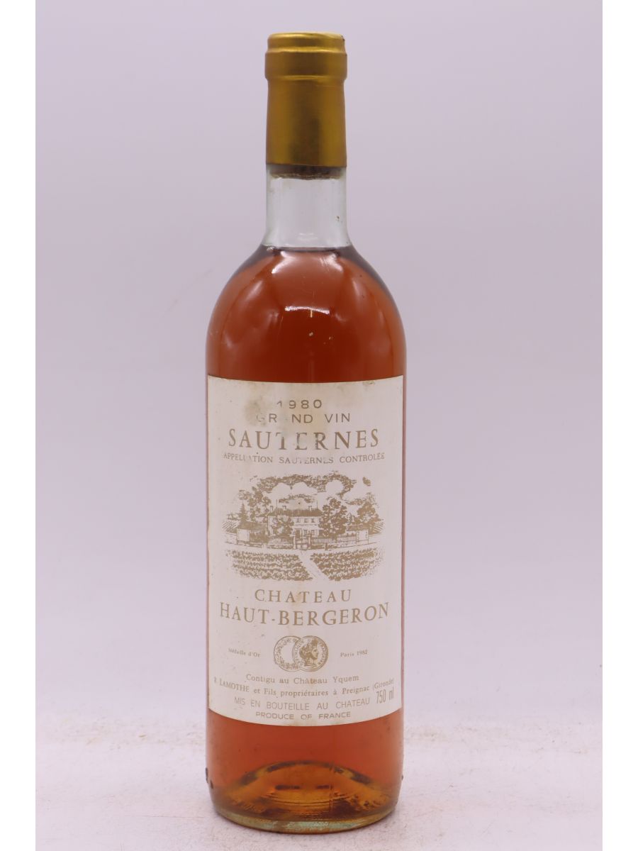 photos du vin Haut Bergeron 1980