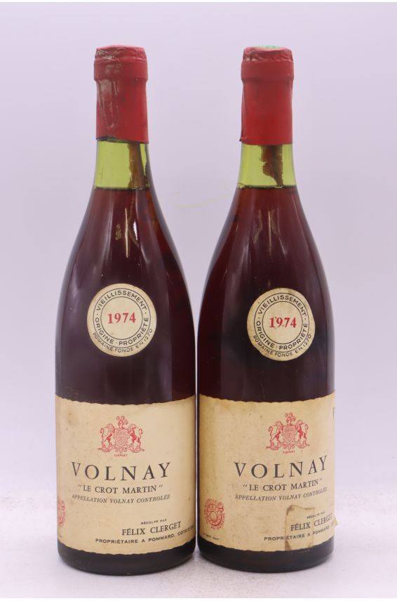 Félix Clerget Volnay Le Crot Martin 1974