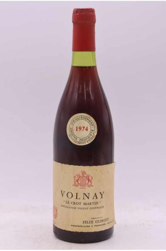 Félix Clerget Volnay Le Crot Martin 1974