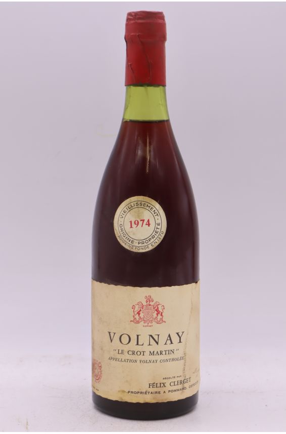 Félix Clerget Volnay Le Crot Martin 1974
