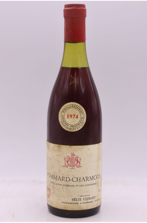 Félix Clerget Pommard 1er cru Charmots 1974 - PROMO -5% !