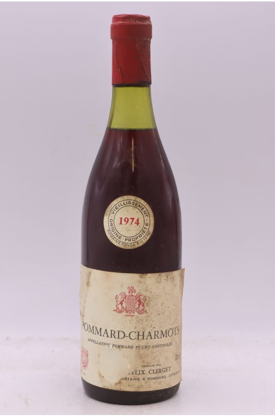Félix Clerget Pommard 1er cru Charmots 1974 - PROMO -10% !
