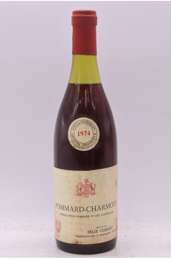 Félix Clerget Pommard 1er cru Charmots 1974 - PROMO -10% !