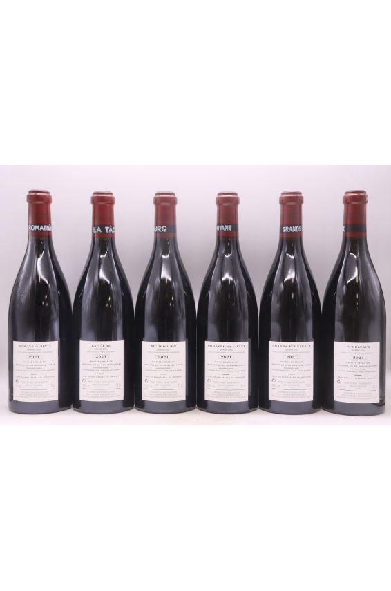 Assortiment Romanée Conti 6 bouteilles 2021 (RC. T. RSV. R. GE. E)