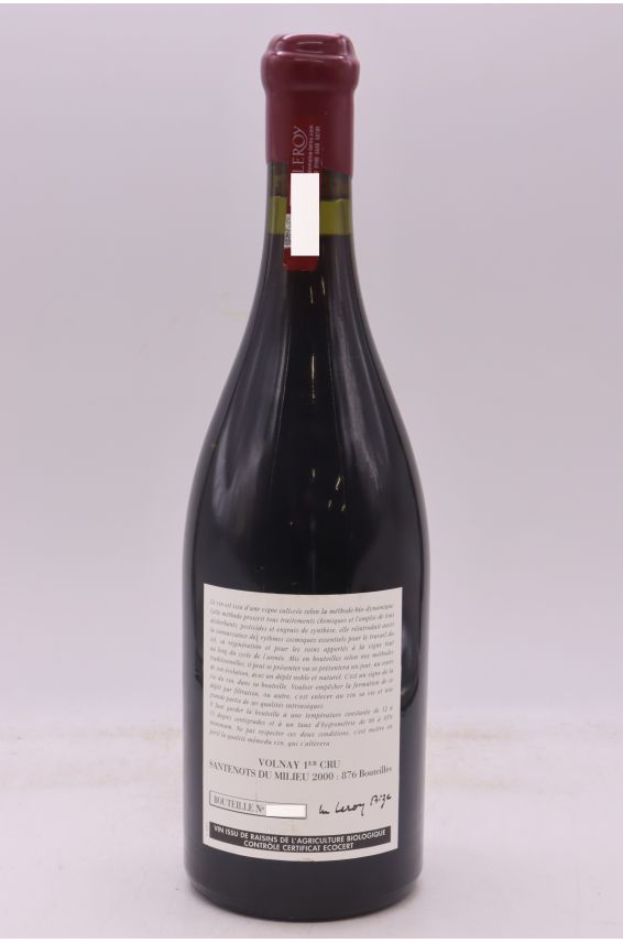 Domaine Leroy Volnay 1er cru Santenots du Milieu 2000