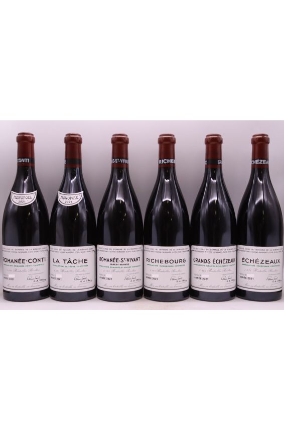 Assortiment Romanée Conti 6 Flaschen 2021 (1RC. 1T. 1R. 1RSV. 1GE. 1E)