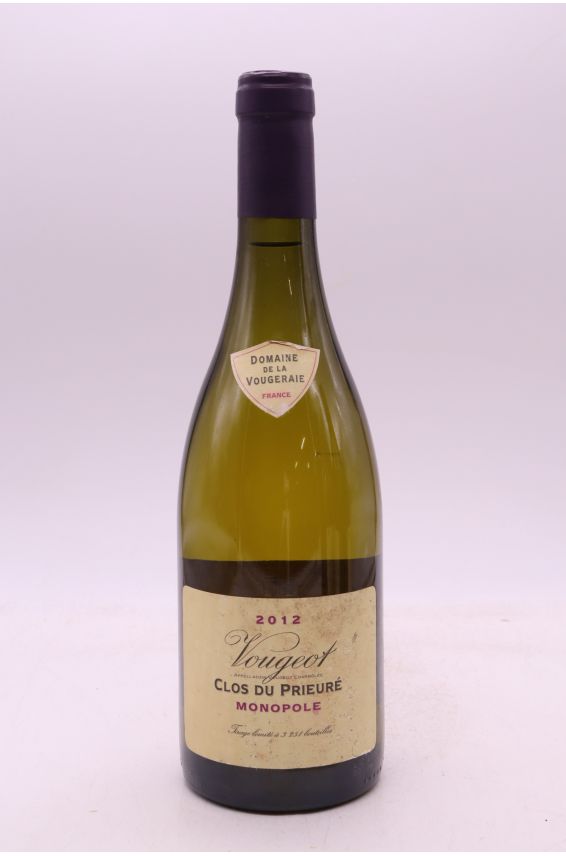La Vougeraie Vougeot Clos du Prieuré Monopole 2012 blanco