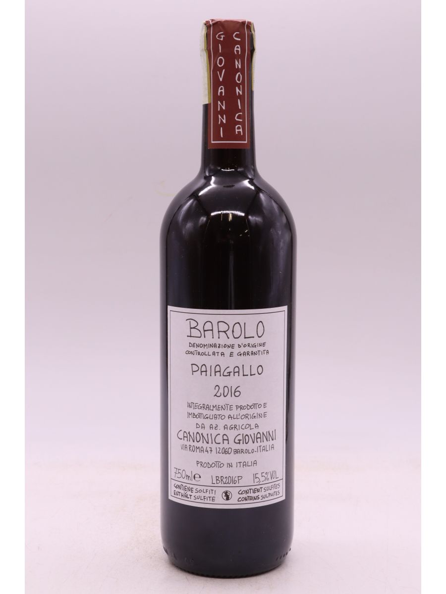 photo du vin Giovanni Canonica Barolo Paiagallo 2016