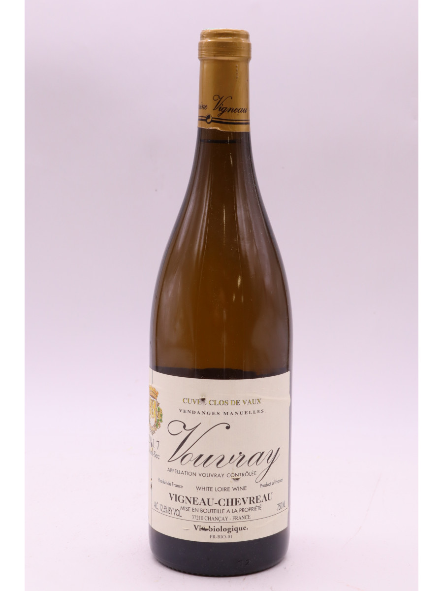 vue du vin Vigneau Chevreau Vouvray Clos de Vaux Sec 2017