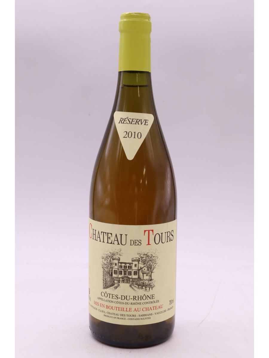 vue du vin Château des Tours Côtes du Rhône 2010 Blanc