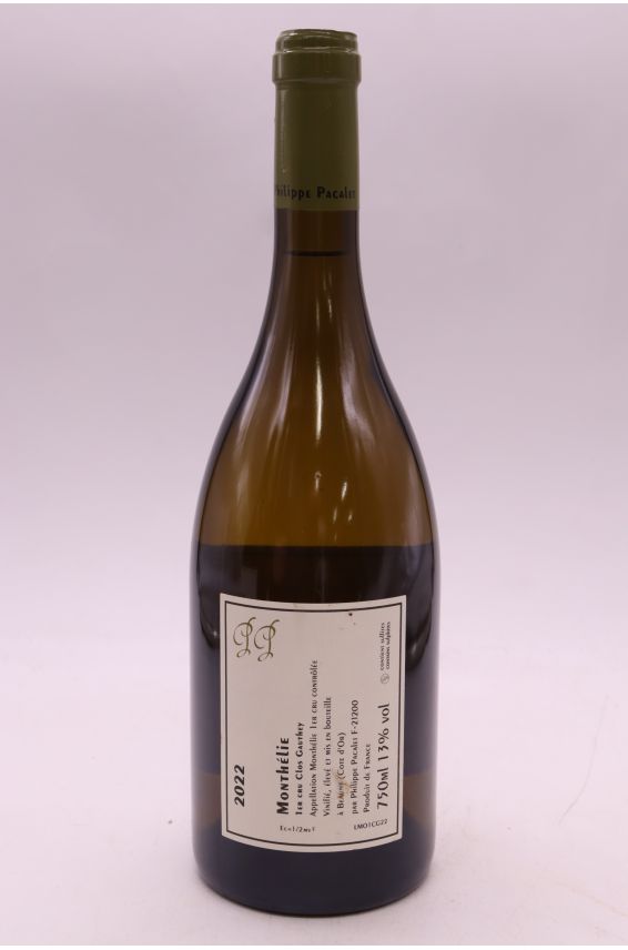 Philippe Pacalet Monthélie 1er cru Clos Gauthey 2022 blanco