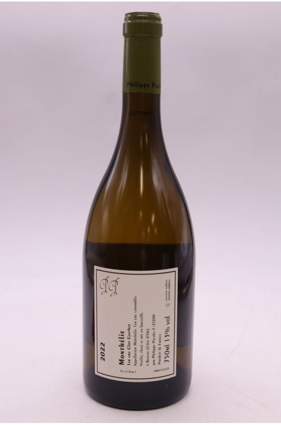 Philippe Pacalet Monthélie 1er cru Clos Gauthey 2022 blanc