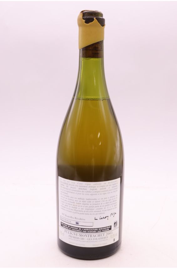 Domaine d'Auvenay Puligny Montrachet 1er cru Les Folatières 2005