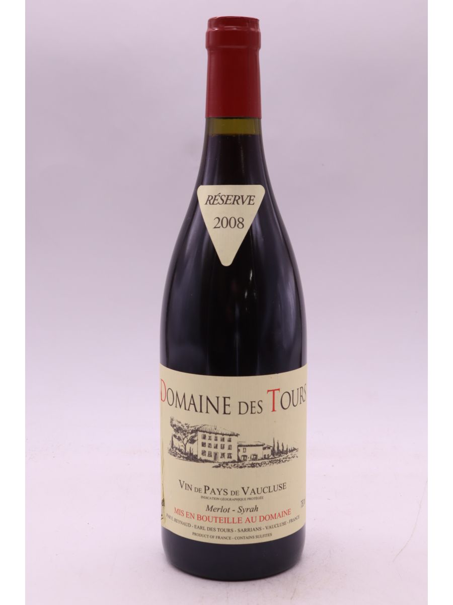 photo du vin Domaine des Tours Merlot Syrah 2008