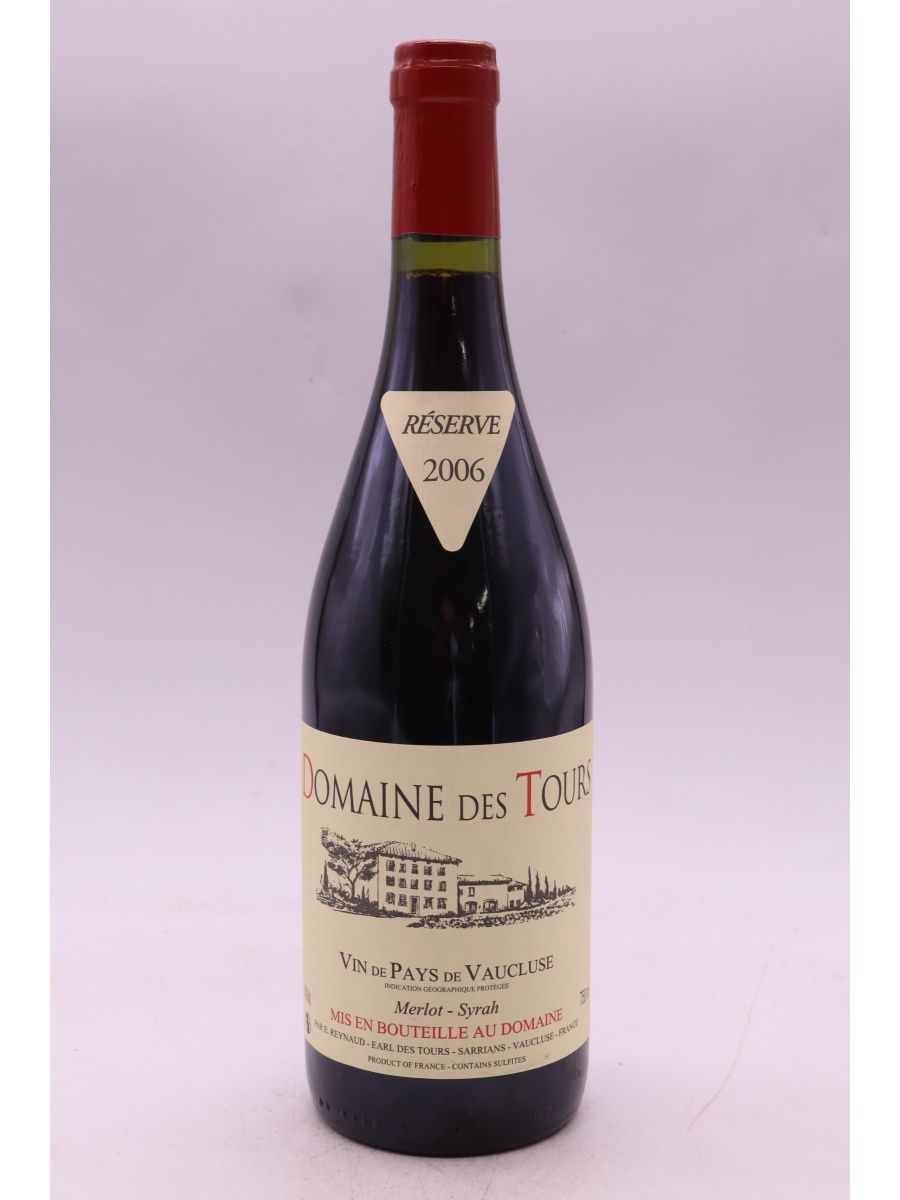 photos du vin Domaine des Tours Merlot Syrah 2006