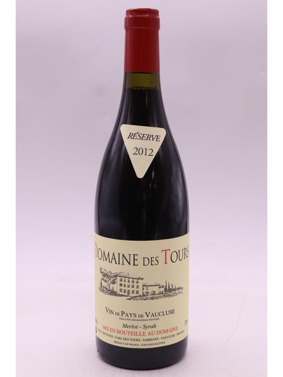 photo du vin Domaine des Tours Merlot Syrah 2012