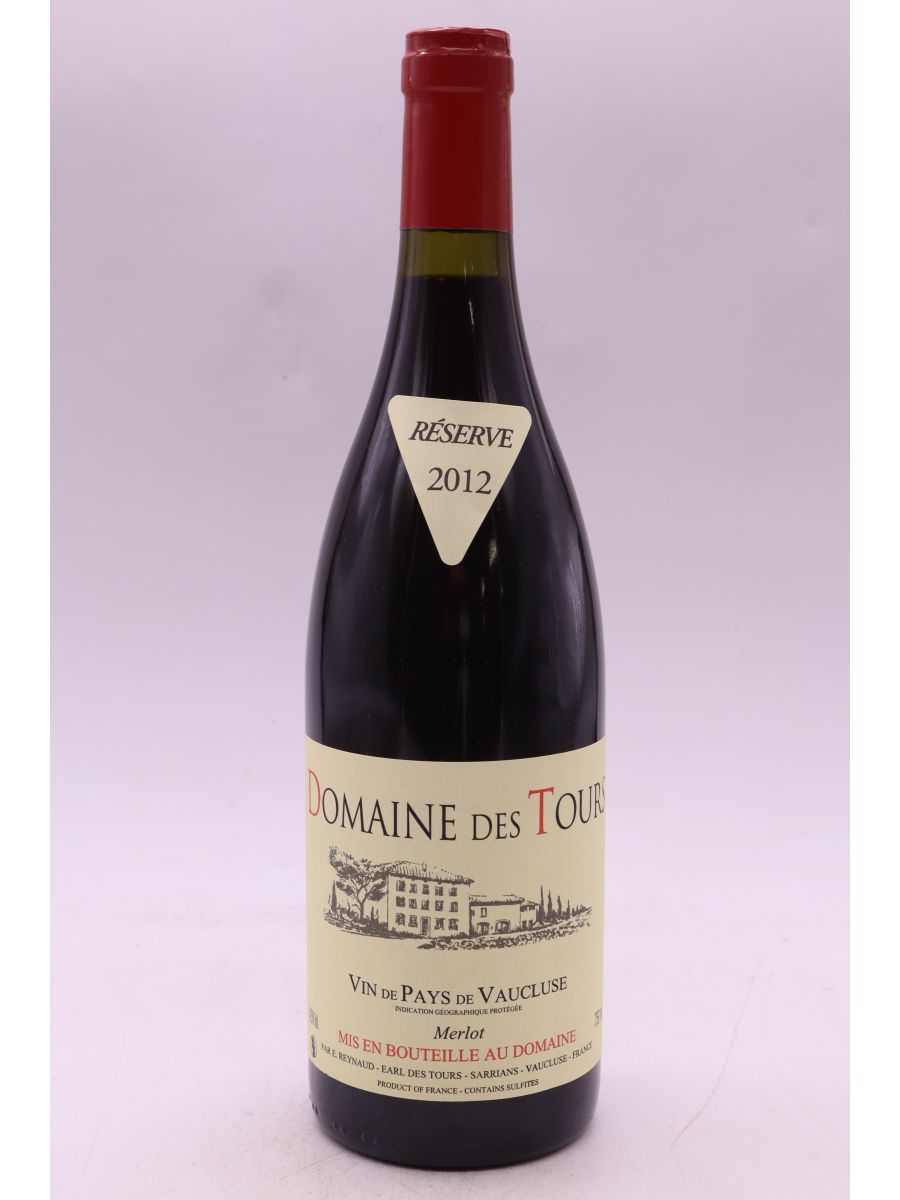 vue du vin Domaine des Tours Merlot 2012