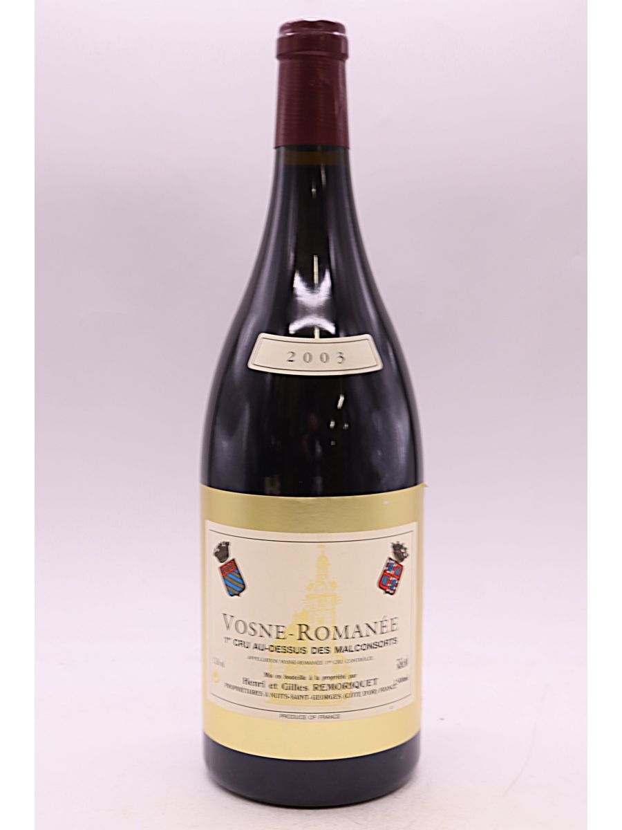image du vin Henri et Gilles Remoriquet Vosne Romanée 1er Cru au Dessus des Malconsorts 2003 Magnum