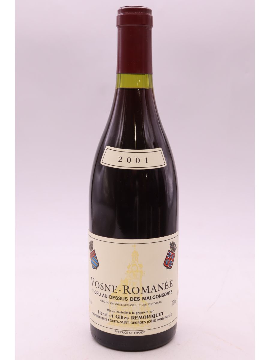 image du vin Henri et Gilles Remoriquet Vosne Romanée 1er Cru au Dessus des Malconsorts 2001
