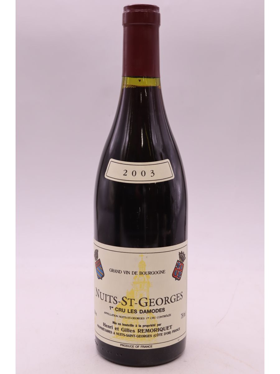 image du vin Henri et Gilles Remoriquet Nuits Saint Georges 1er Cru les Damodes 2003