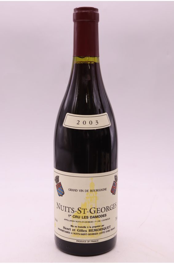 Henri et Gilles Remoriquet Nuits Saint Georges 1er cru Les Damodes 2003