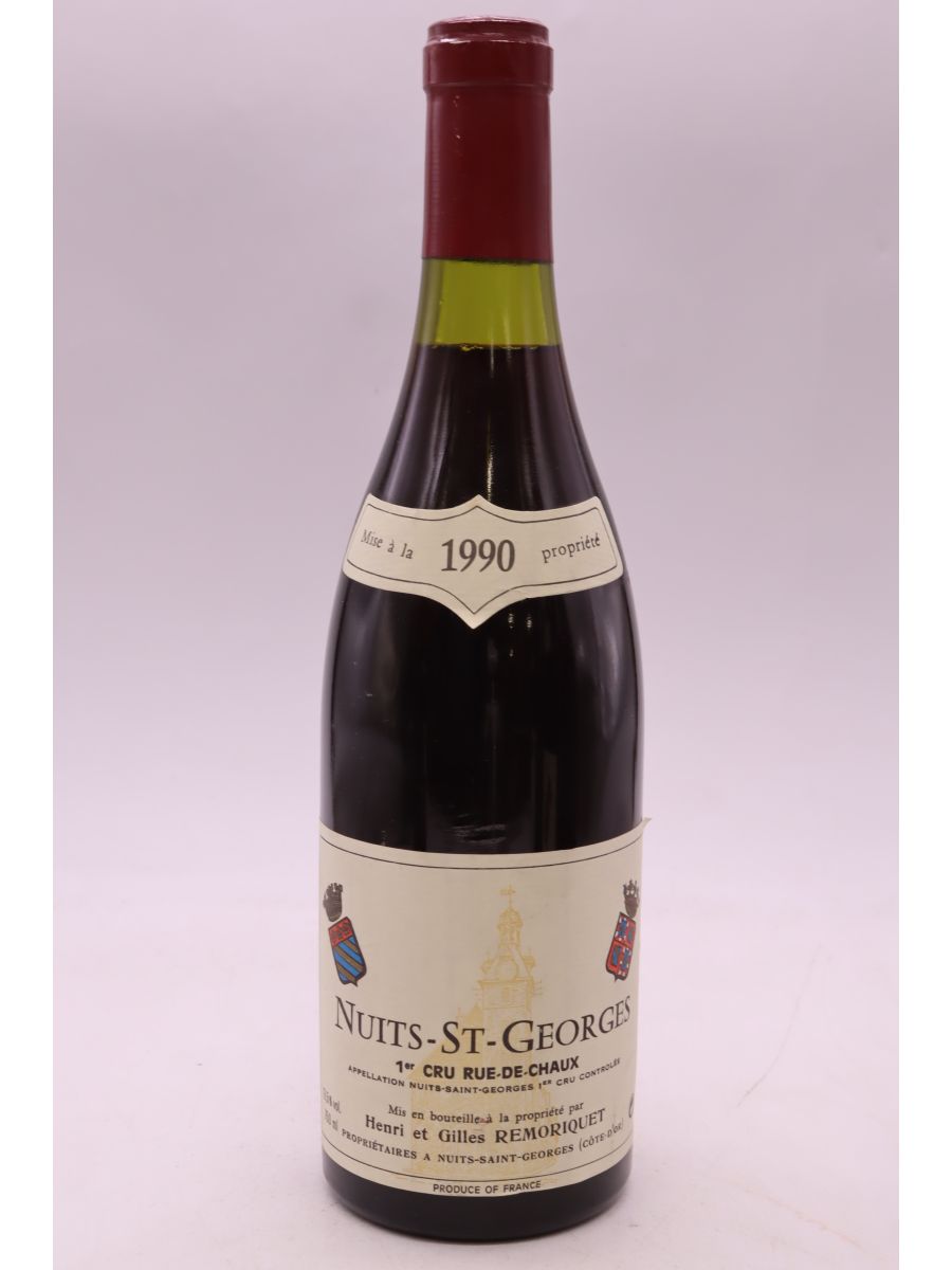 image du vin Henri et Gilles Remoriquet Nuits Saint Georges 1er Cru Rue de Chaux 1990