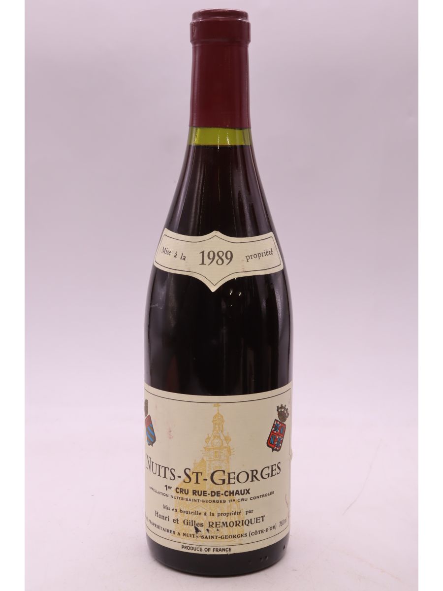 photo du vin Henri et Gilles Remoriquet Nuits Saint Georges 1er Cru Rue de Chaux 1989
