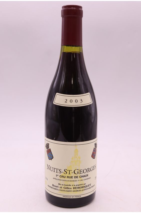 Henri et Gilles Remoriquet Nuits Saint Georges 1er cru Rue de Chaux 2003