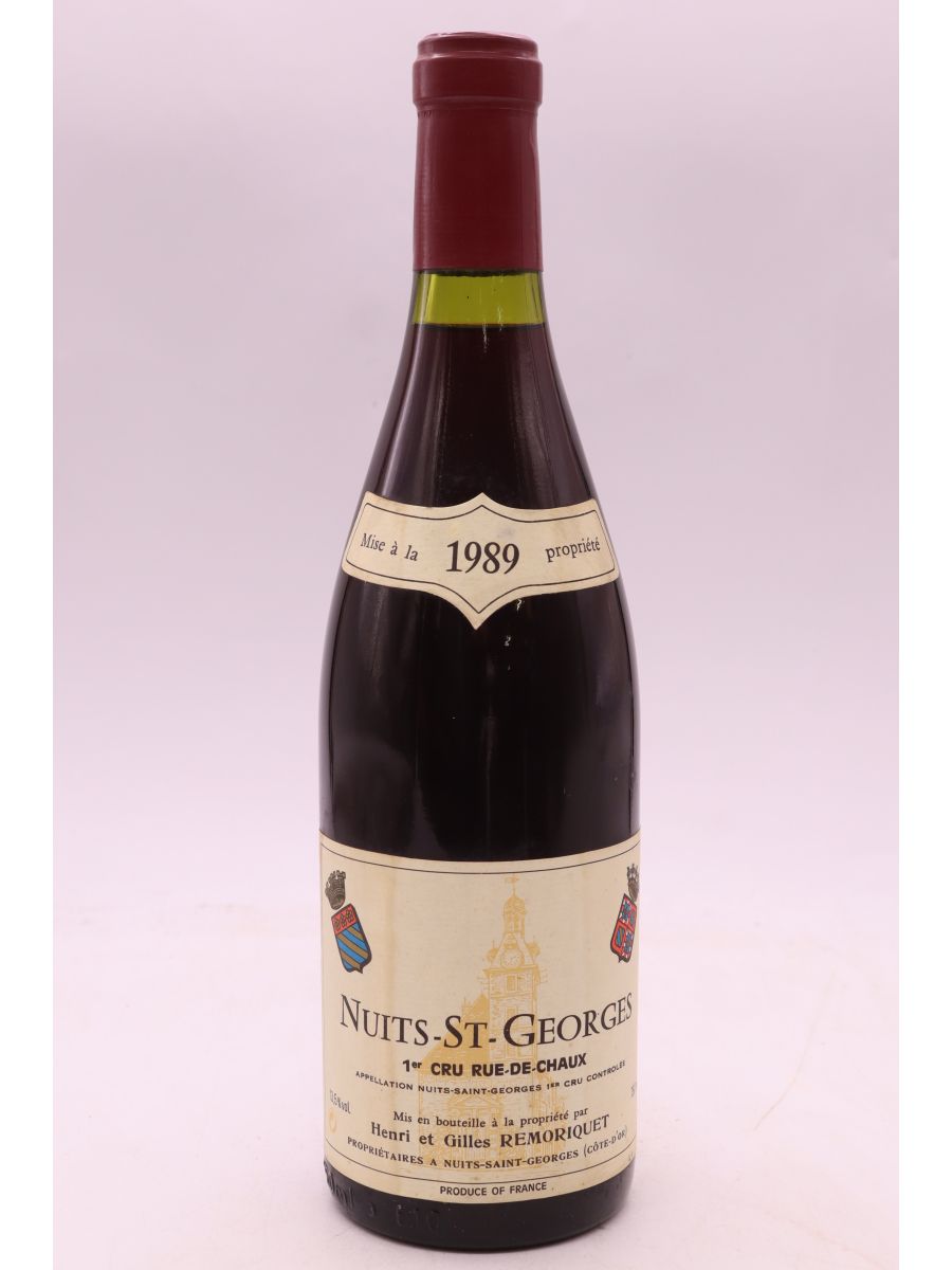 photo du vin Henri et Gilles Remoriquet Nuits Saint Georges 1er Cru Rue de Chaux 1989