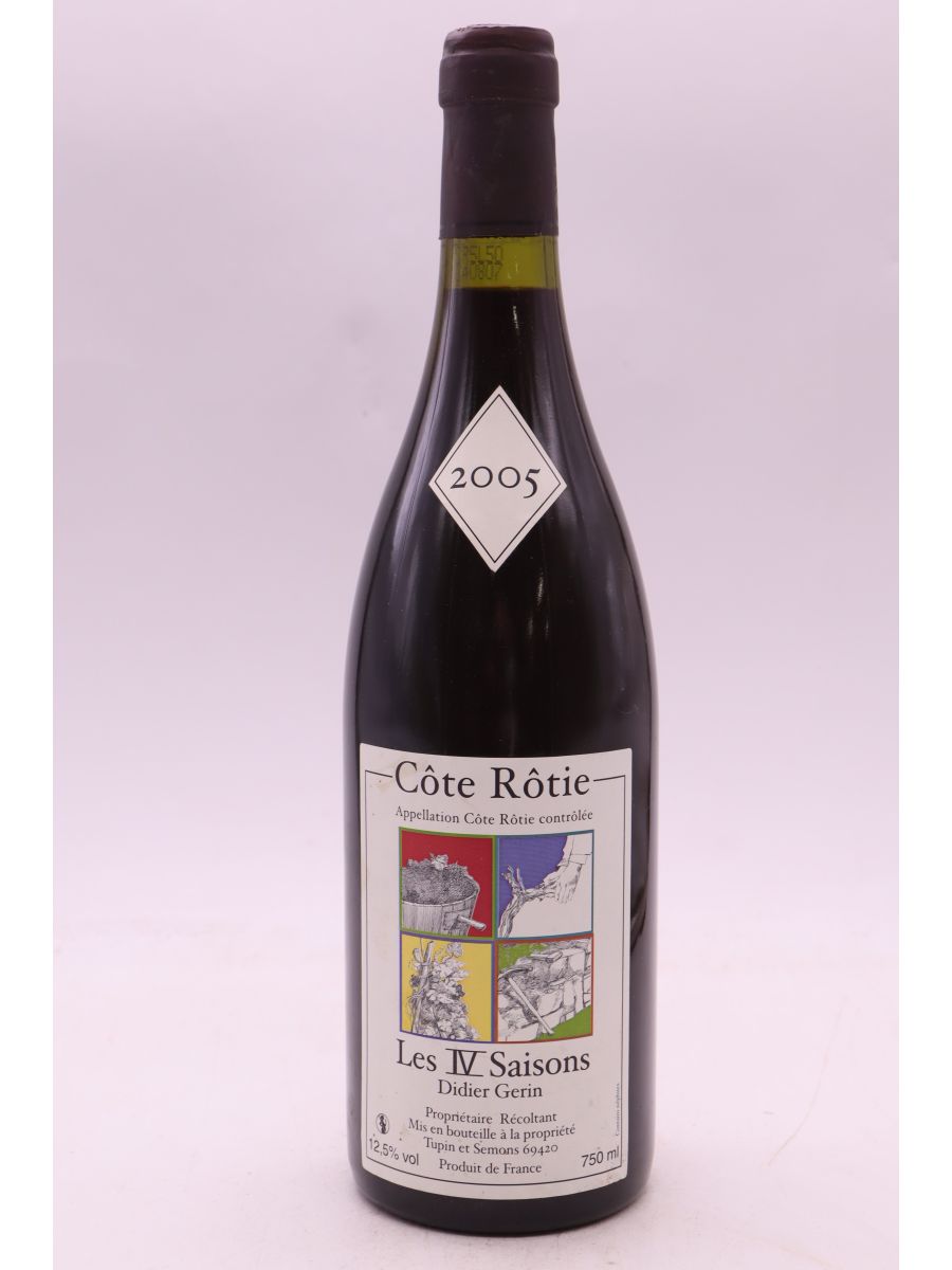vue du vin Didier Gerin Côte Rôtie les iv Saisons 2005
