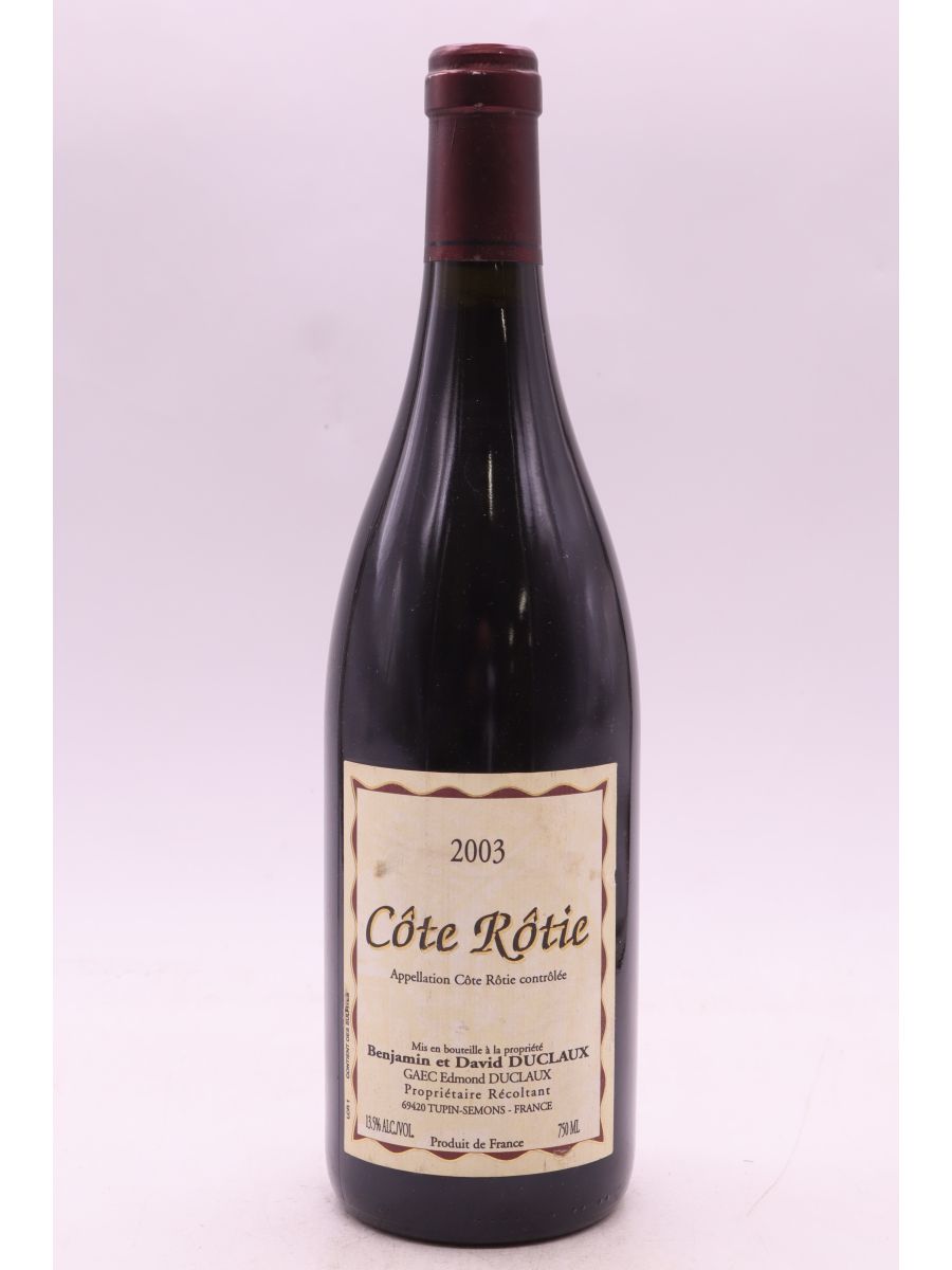capture du vin Edmond Duclaux Côte Rôtie 2003