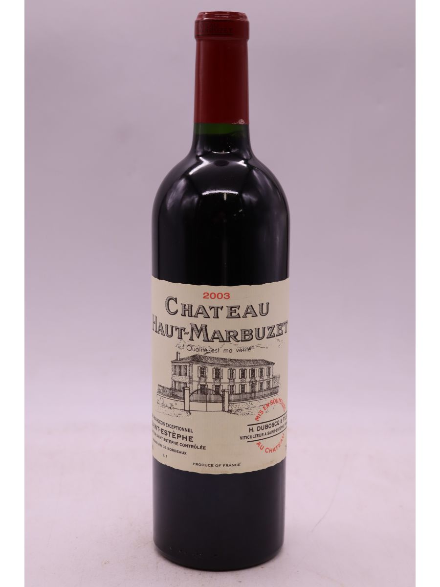 capture du vin Haut Marbuzet 2003