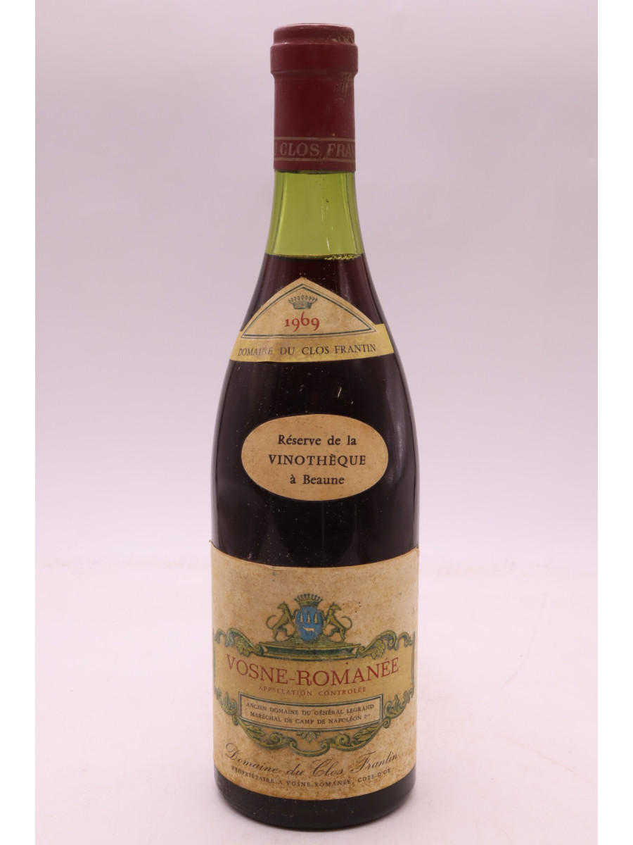 vue du vin Clos Frantin Vosne Romanée 1969 Promo