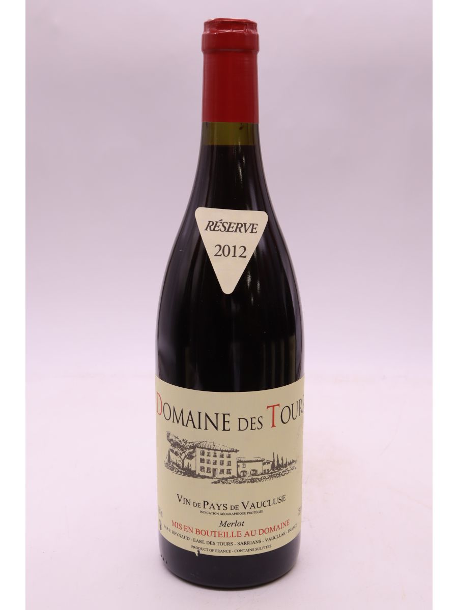 vue du vin Domaine des Tours Merlot 2012
