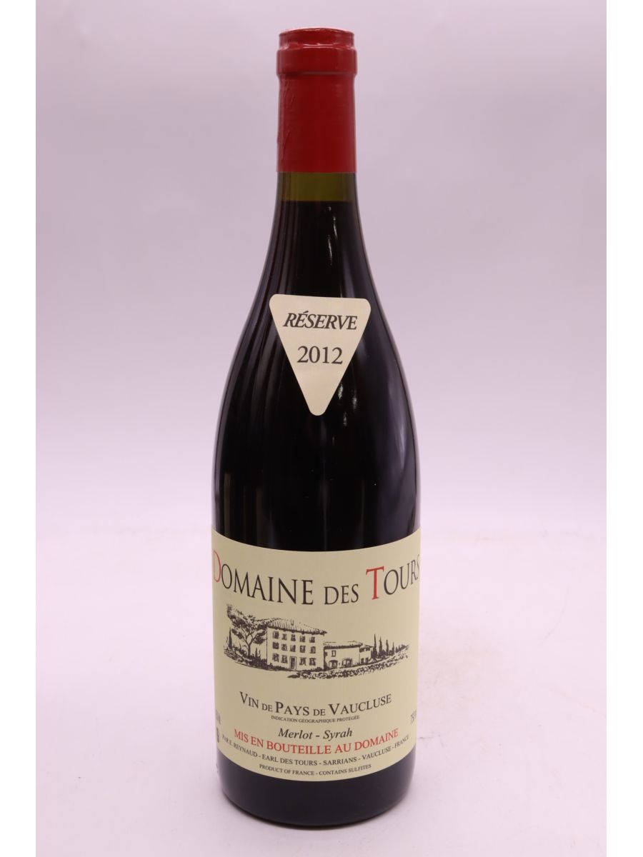 photo du vin Domaine des Tours Merlot Syrah 2012