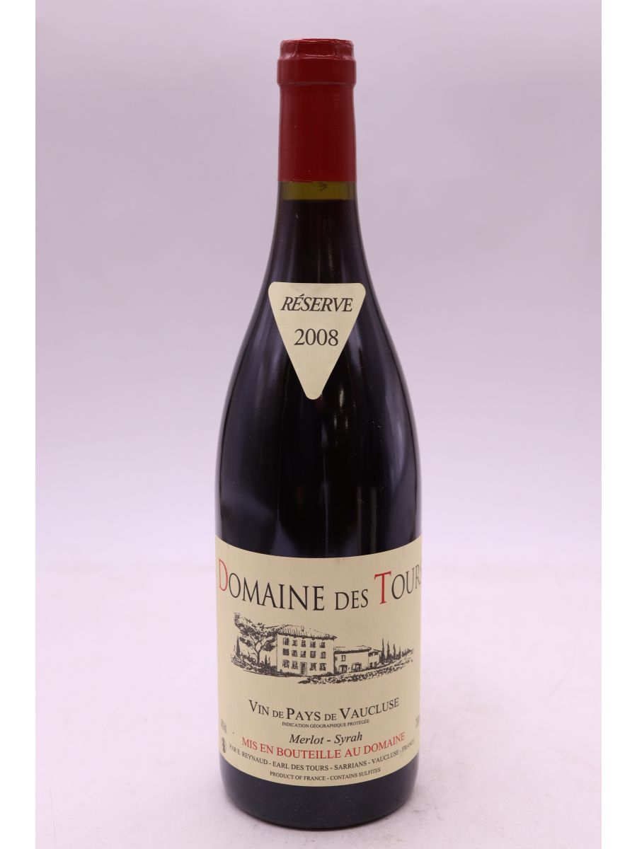 photo du vin Domaine des Tours Merlot Syrah 2008