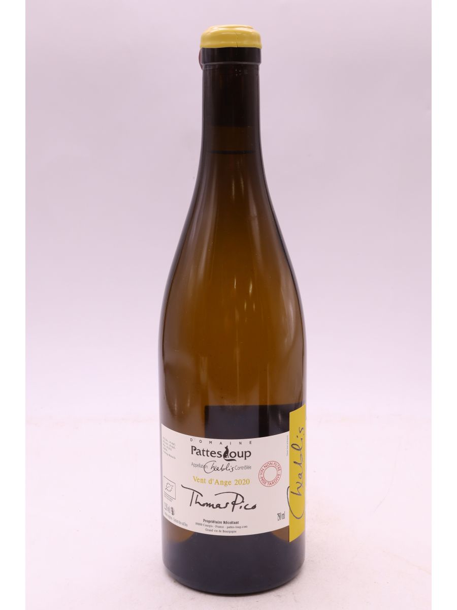 capture du vin Pattes Loup Chablis Vent d’Ange Mise Tardive 2020