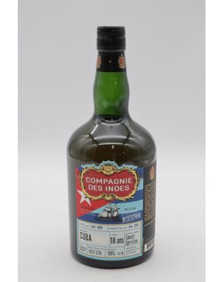 Compagnie des Indes Cuba Single Cask 18 ans Sancti Spiritus Proof 54% 70cl