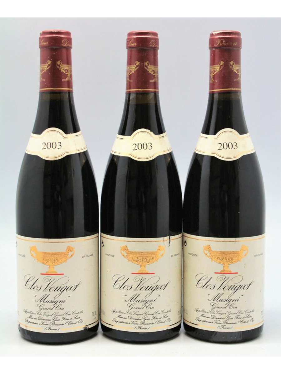 Gros Frère et Sœur Clos Vougeot Musigni 2003 - PROMO -5% ! Gros Frère et Sœur Clos Vougeot Musigni 2003 - PROMO -5% !