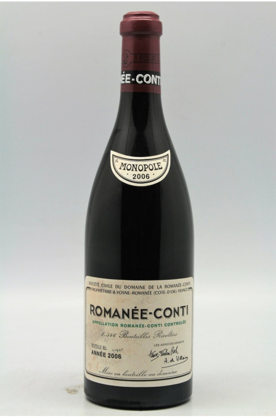 Romanée Conti 2006 Assortiment 6 bouteilles (RC, T, R, RSV, GE, E)