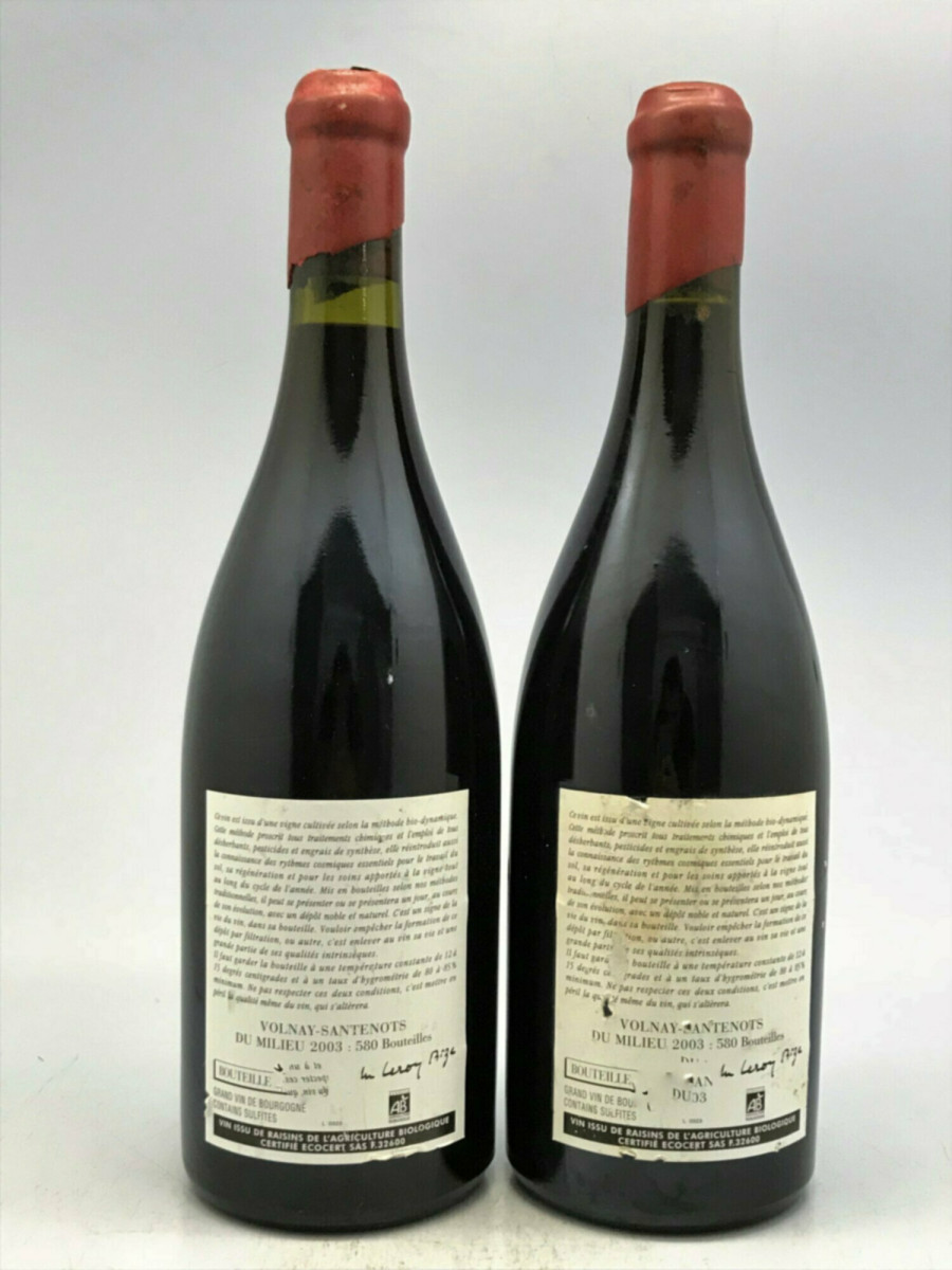 Domaine Leroy Volnay 1er Cru Santenots 2003
