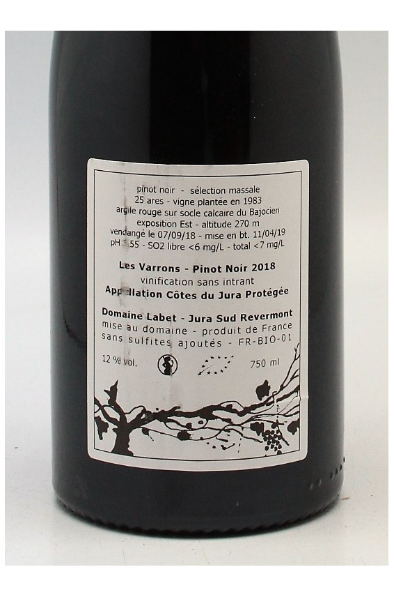 Labet Côtes du Jura Pinot Noir Les Varrons Sélection Massale 2018