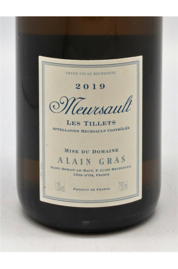 Alain Gras Meursault Les Tillets 2019