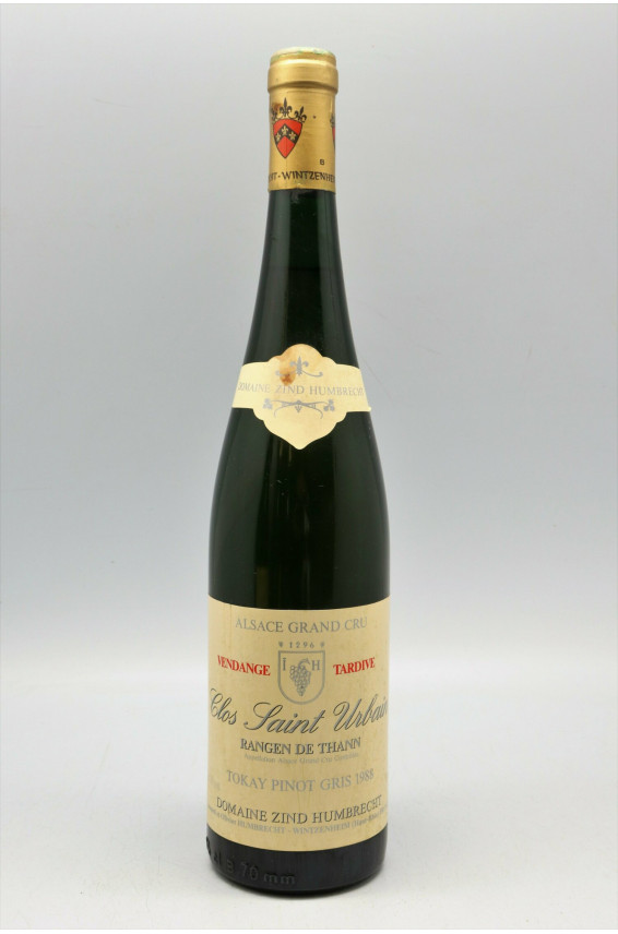 Zind Humbrecht Alsace Grand Cru Tokay Pinot Gris Rangen de Thann Clos Saint Urbain Vendange Tardive 1988